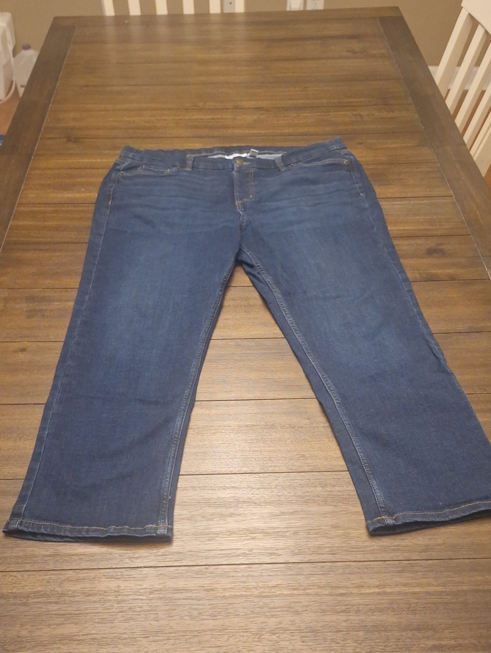 Denim&Co Blue Cropped Stretch Jeans
